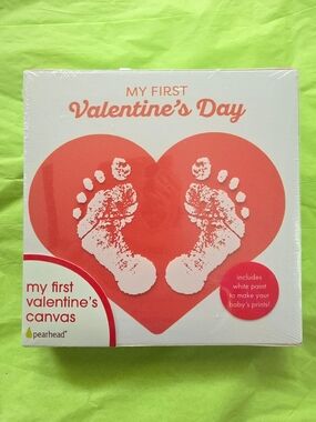 Pearhead - Red & White Baby 'My First  Valentine’s Day' Keepsake Canvas